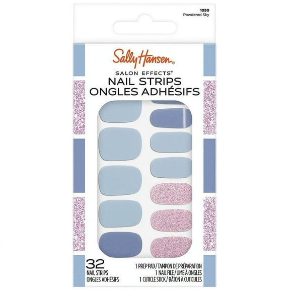 Sally Hansen Salon Effects Nail Strips, Powdered Sky 1.0 set Pack of 2