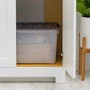 IRIS 40 Qt. Plastic Storage Bin with Lid, Stackable Storage Containers, Tote