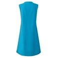 thumbnail image 4 of CIENVNSTG Summer Sleeveless V-Neck Beachwear Solid Oversized Dress Female Fashion Elegant Maxi Dress Blue M, 4 of 7