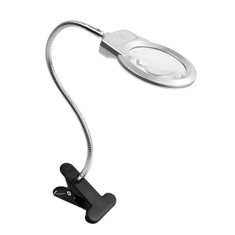 Abody Pro Flexible Hands Free Magnifying Glass Desk Lamp Bright LED Lighted  Magnifier with Clamp for Reading Cross Stitch 