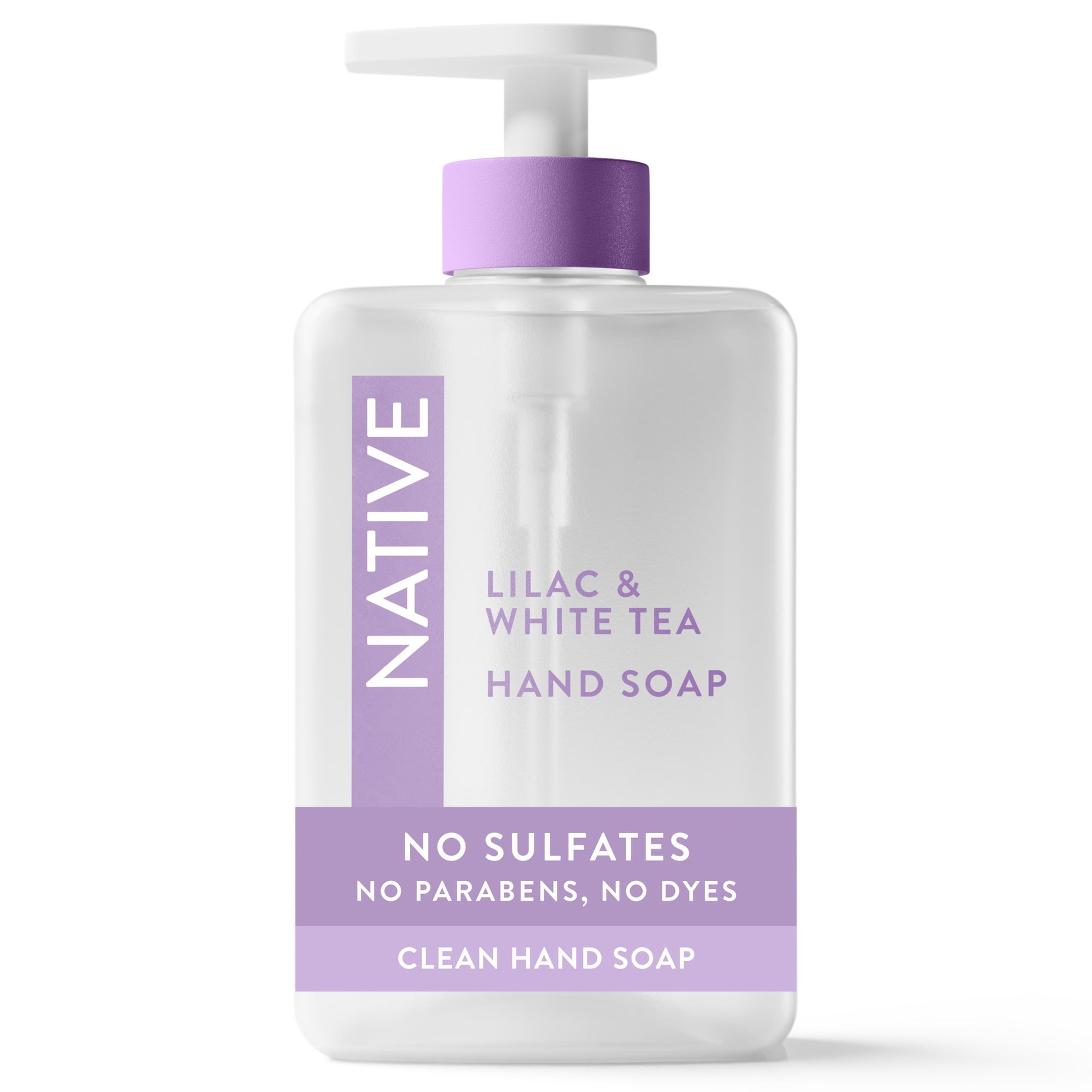 Native Liquid Hand Soap, Non-drying, Naturally Derived Cleansers, Sulfate Free, Lilac & White Tea, 13 fl oz
