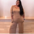 thumbnail image 4 of Womens Plus Size Low Shoulder Wideleg Jumpsuit, 4 of 4