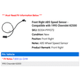 thumbnail image 2 of Front Right ABS Speed Sensor - Compatible with 1995 Chevy K2500, 2 of 3
