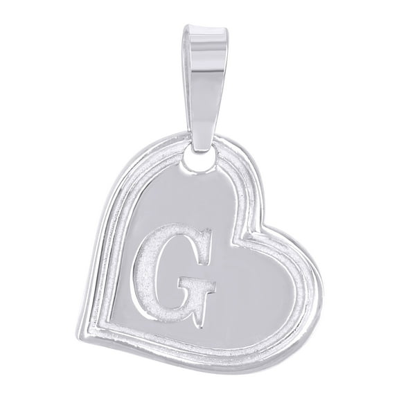 925 Sterling Silver Womens Love Heart Initial Alphabet G Charm Pendant for Women