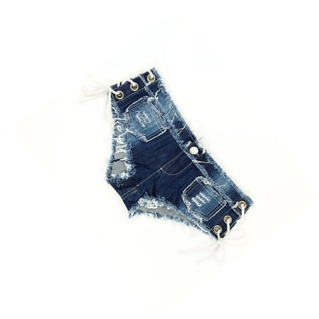 Qarigey Pantalones cortos transpirables para mujer, pantalones de moda de vendaje Sexy de algodón, pantalones de cintura baja, Mini pantalones vaqueros Prendas para la parte inferior del cuerpo METRO Qarigey AP012030-02