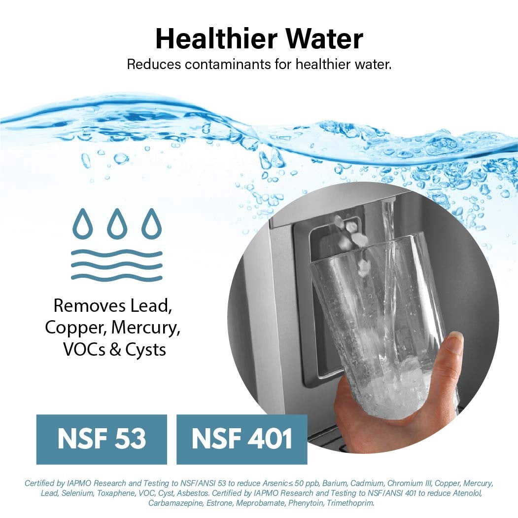 NSF 42, 53, 401 Replacement Refrigerator Water Filter Compatible with GE SmartWater GSWF, 238C2334P001, Kenmore 46-9914, 469914, 9914-2 Pack
