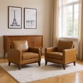 thumbnail image 2 of New Classic Furniture Caspar Leather Arm Chair in Caramel (Set of 2), 2 of 6