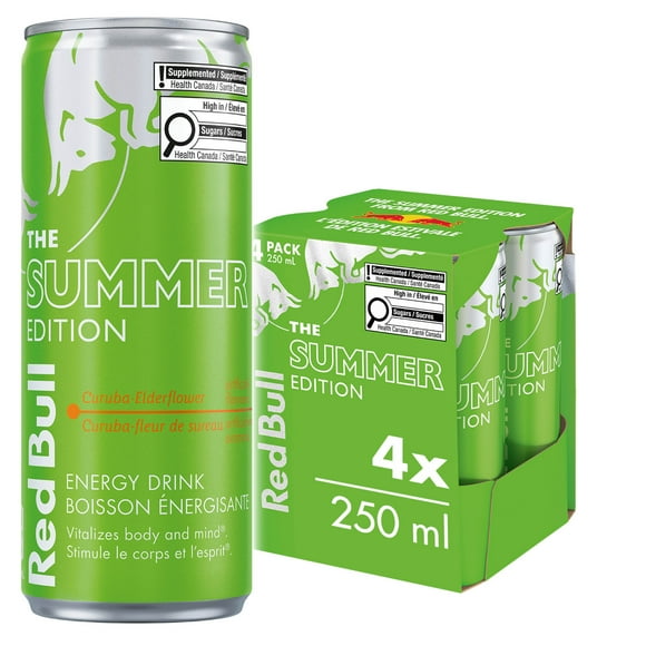 Red Bull Energy Drink, Summer Edition, 4x250ml 4x250ML