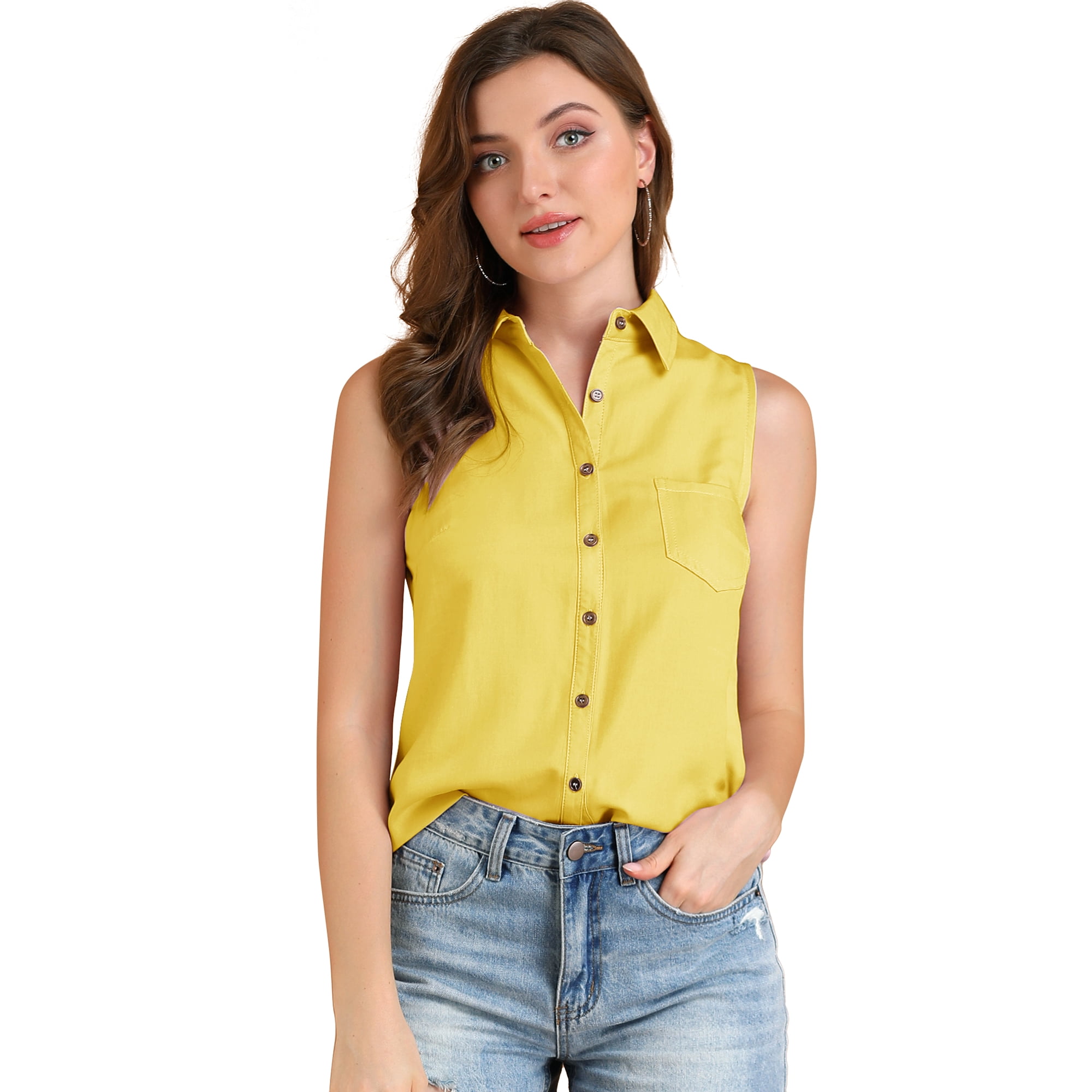sleeveless shirt collar