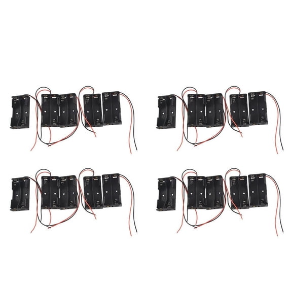 20 Pcs 2 X 1.5V AA Battery Holder Case Box Black W Wire Leads