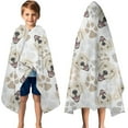 thumbnail image 3 of Cute Golden Retriever Hooded Bath Towel，50"x30" for Ages 3 To 12 Kids, Quick Dry Lightweight Soft Microfiber Hood Beach Towel Cover Up for Kids, 3 of 7