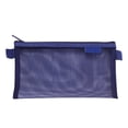thumbnail image 2 of Transparent Mesh Pencil Case Pouch Bag with Large Capacity and Sturdy Zipper, Clear Stationery Pen Pouch for College Students, Dark Blue Storage for Pens, Pencils, Erasers, and Supplies, By Preplabs, 2 of 3