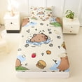 thumbnail image 3 of Erosebridal Brown Cartoon Capybaras Twin Sheet Sets,Funny Mouse Rodent Bedding For Capybara Lovers 3 Pieces, 3 of 6