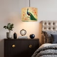 thumbnail image 5 of Linen Drum Lampshades Peacock Perched Branch Blossoming Traditional Chinese 13"x13"x10" Light Shade for Table Lamps Floor Lamp Shades Lampshade Replacement Assembly Required, 5 of 8