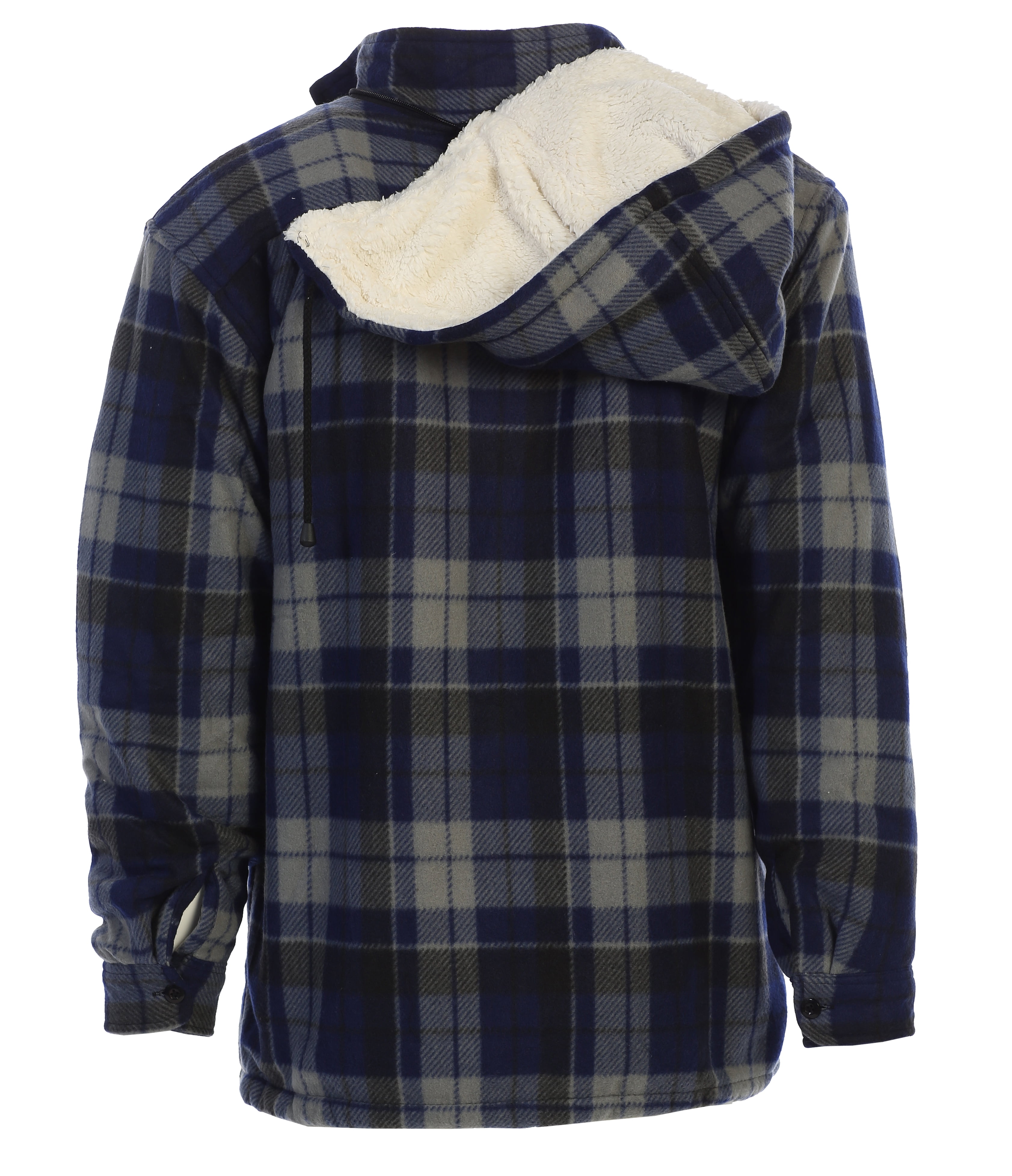 Gioberti Mens Sherpa Lined Flannel Jacket with Removable Hood