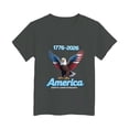 thumbnail image 4 of CAICJ98 250 Years of Freedom 1776 2026 Bald Eagle 250th Birthday Boy Girl Tshirt (Dark Gray,11-12 Years), 4 of 4