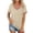 Beige, variant on Womens Tops Summer Cotton Short Sleeve V-Neck Circle Tops - Ruffle Accent for Streetwear Navy XXL