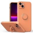 thumbnail image 1 of Funda de color sencillo para iPhone 14 Plus con soporte de anillo, placa metálica para carga magnética, diseño antigolpes y soporte giratorio de 360 grados., 1 of 5
