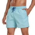 thumbnail image 5 of Purcolt Mens Swim Trunks Drawstring Quick Dry Swim Shorts Swimwear Solid Sport Board Shorts with Pockets, 5 of 8