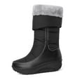 thumbnail image 5 of Bnwani Women Boots Footwear Toe Mid-Heel Thick Knee-High Casual Snow Boot Black Size 4.5, 5 of 9