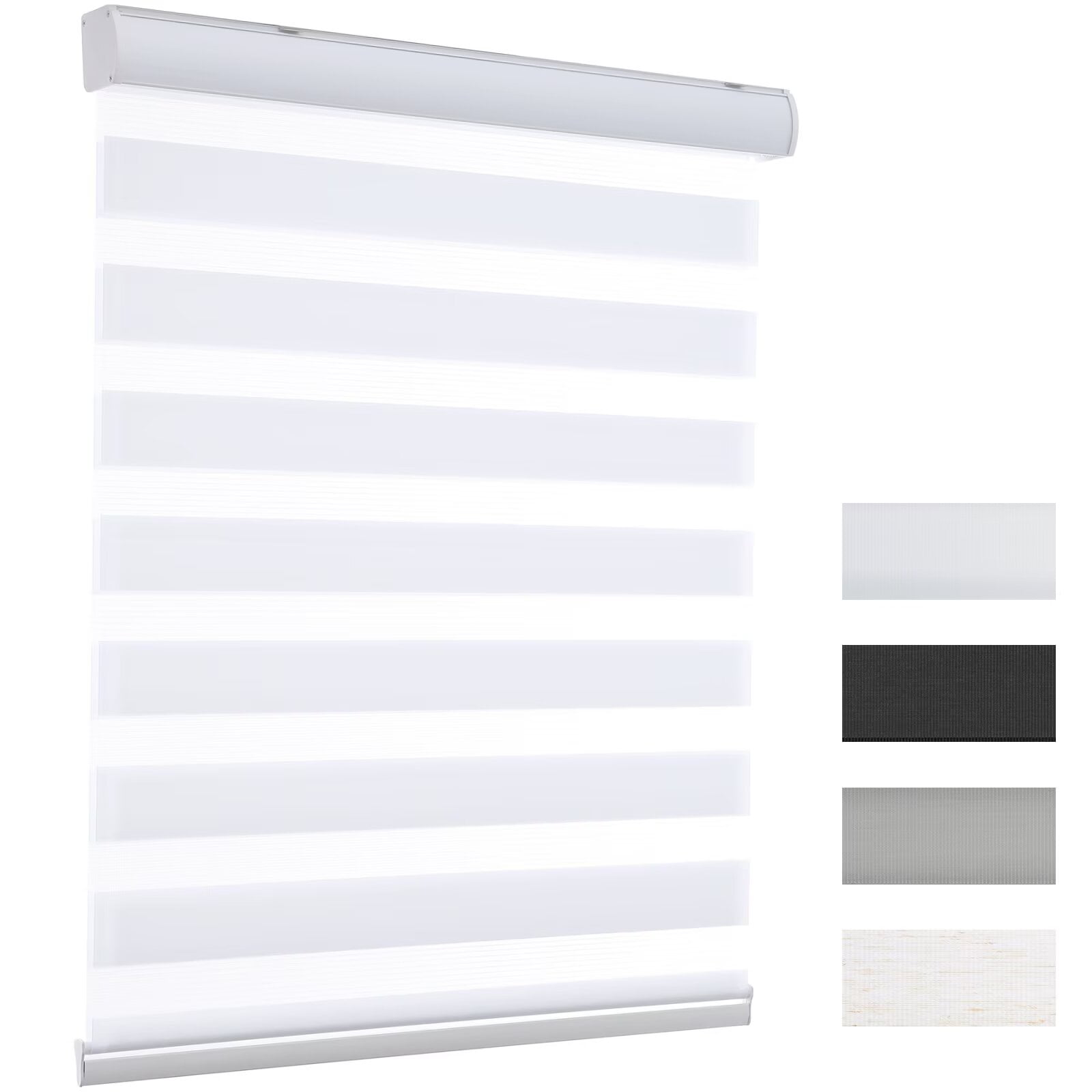 MYshade Cordless Zebra Blinds White-27"W*72"H Pull Down Roller Window Shades Double Layer Light Control Free Stop Window Shades Day and Night Blinds Easy Installation for Home