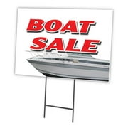 BOAT SALE 18"x24" Yard Sign & Stake | Advertise Your Business | Stake Included Double Sided Image | Made in The USA