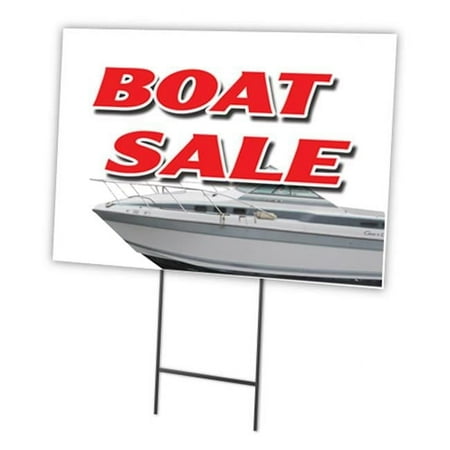 BOAT SALE 18"x24" Yard Sign & Stake | Advertise Your Business | Stake Included Double Sided Image | Made in The USA