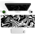 thumbnail image 2 of Swirl Marble Gaming Mouse Pad - Extended XL Mousepad, Anti-Slip Base, Cool Large Mouse Pad for Desk, 31.5x11.8 Inch, Black, Non-Slip Stitched Edges, 2 of 6