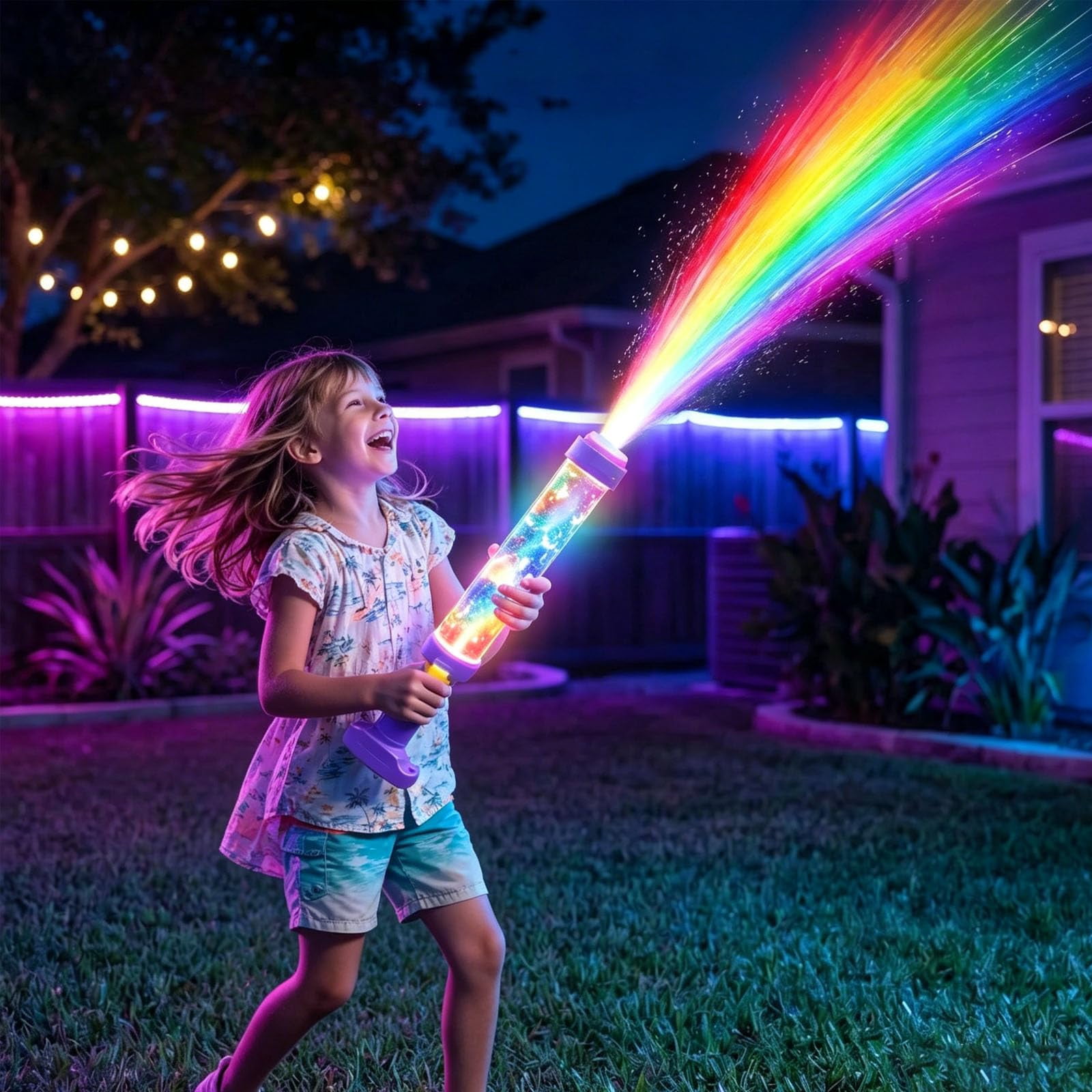 Glowing Rainbow LED Water Blaster, User-Friendly Simple Operation, Sturdy & Practical, Versatile Summer Party Toy
