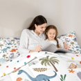 thumbnail image 4 of Homewish Cartoon Dinosaur Queen Comforter Set,Cute Palm Trees Comforter Sets Queen,Gray,Polkadot Reversible,3-Piece,1 Comforter and 2 Pillowcases, 4 of 7