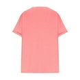 thumbnail image 6 of Povozer Women V Neck T Shirts Casual Summer Tops Tees Loose Fit Tunics with Pocket(Pink,M), 6 of 6