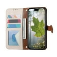 thumbnail image 3 of Leather For Samsung Galaxy A05 Case Leaf buckle zipper wallet  3-card  Flip Wallet Leather Case With Card Holder Magnetic Closure  Phone Cases Cover,White,For Galaxy A05, 3 of 7