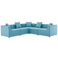 thumbnail image 1 of Lounge Sectional Sofa Set, Fabric, Blue, Modern Contemporary Urban Design, Outdoor Patio Balcony Cafe Bistro Garden Furniture Hotel Hospitality, 1 of 10