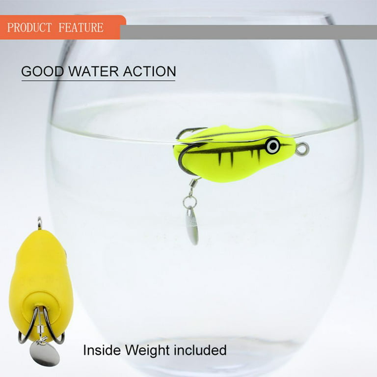 Artificial Colorful Soft Bass Lures Floating Double Hooks Swimbaits Fishing  Lures Frog Lure Thunder Frog 17 