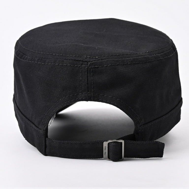 iOPQO Baseball Caps Mens Fashion Casual Cotton Flat Top Sunshade Washing  Hat Hiking Hat Hat adult hat Black