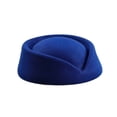thumbnail image 4 of Wool Stewardess Air Hostesses Pillbox Hat Millinery Teardrop Fascinator Base Royal Blue One Size, 4 of 4