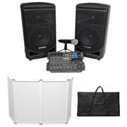 Samson Expedition XP800W 8" Portable PA DJ Speaker+Mixer+Wireless Mic+Facade