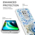 thumbnail image 2 of Moto G Play 2021 Phone Case, Rosebono Hybrid Bling Glitter Sparkle Epoxy Graphic Marble Colorful Silicone Skin Cover Armor Case for Moto G Play 2021 (Blue), 2 of 6