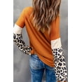 thumbnail image 3 of Plusashion Chic Leopard Sequin Patchwork Top - Trendy Long Sleeve V-Neck for Women, 3 of 8