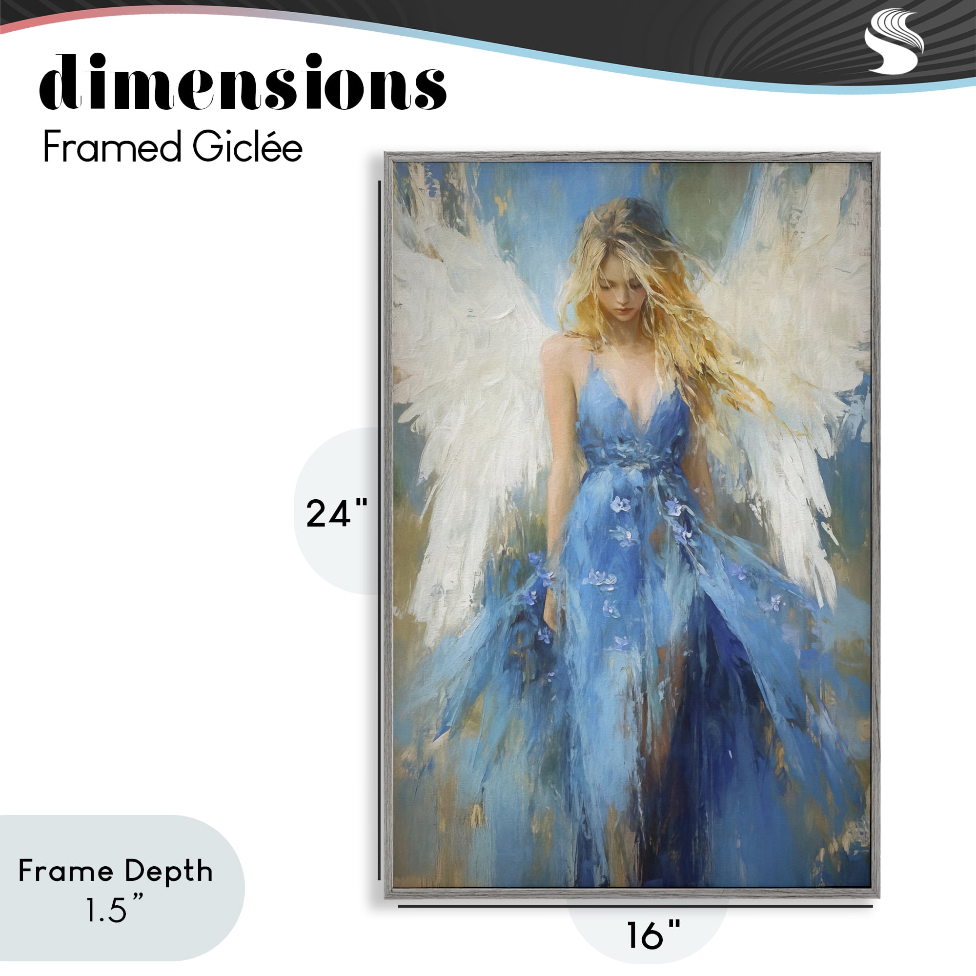 Stupell Industries Blue Flame of Hope Gray Framed Giclee Art, design by Tina LeCour