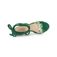 thumbnail image 4 of BLISSFUL STEP Women's Sandals Stiletto Heels Polka Dots Clear Strap Lace up Sandals Green 7, 4 of 7