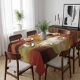 thumbnail image 6 of Burnt Orange Table Cloth Waterproof Tablecloths, Fall Modern Oil Painting Abstract Art Green Brown Tablecloth Dining Table Cover for Kitchen Party Tabletop Outdoor, Rectangle Tablecloth 60x84 Inch, 6 of 9