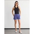 thumbnail image 2 of Checked High-Waist Elastic Waist Shorts, 2 of 5