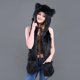 thumbnail image 1 of Bufanda de invierno con capucha y felpa, guantes con forma de pata de animal, gorro con orejeras suaves y bolsillo, 3 en 1 (negro), 1 of 4