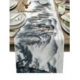 thumbnail image 2 of Chinese Style Landscape Painting Ink Painting Table Runner Home Wedding Table Mat Centerpieces Decoration Dining Long Tablecloth, 2 of 7