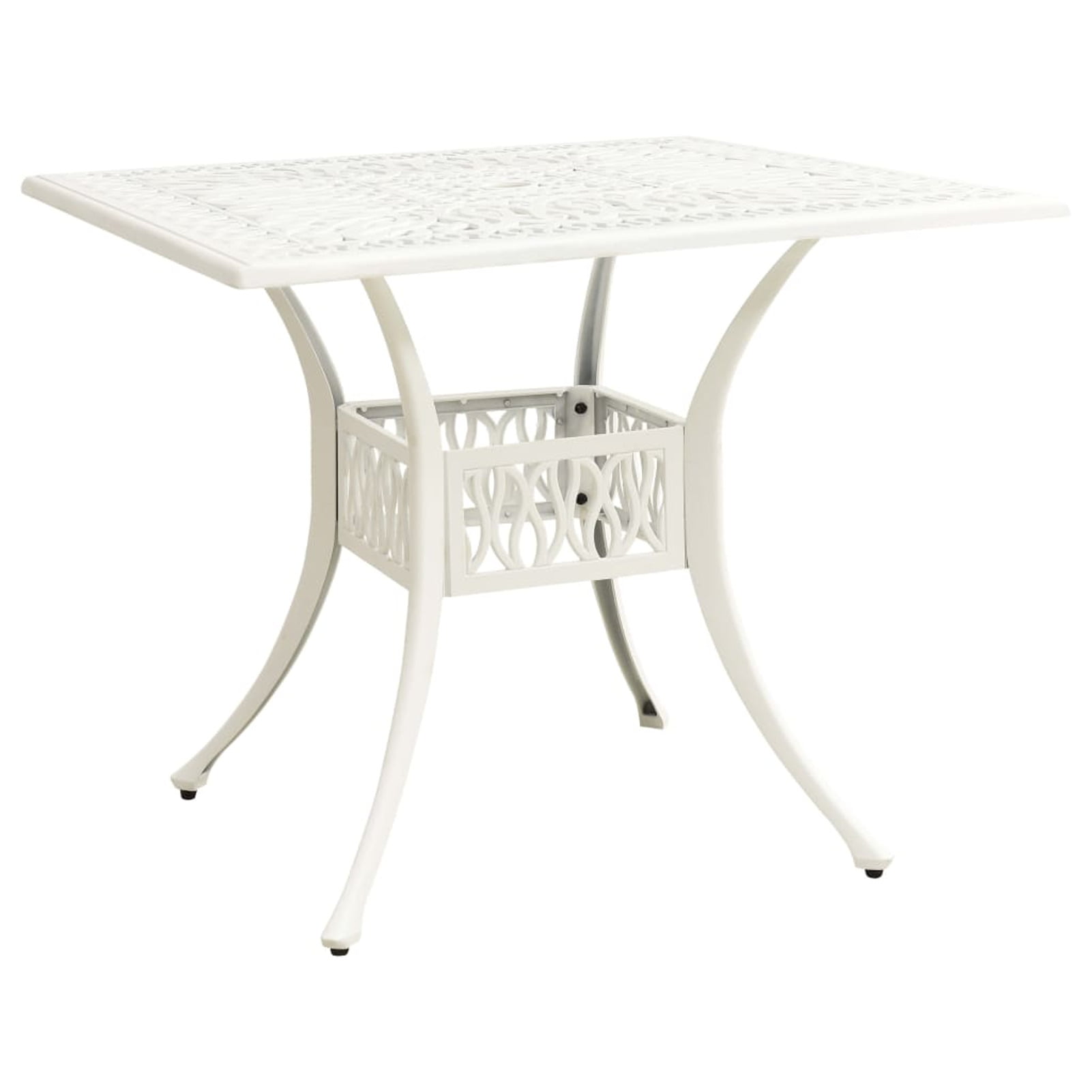 Details about   Patio Dining Table Steel Mesh Tabletop Round Outdoor Umbrella Hole Lattice White 