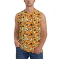 thumbnail image 2 of Lsque Pumpkins And Sunflowers A Print Men's Cotton Blend Sleeveless Muscle Shirts (S-3XL)- Moisture Wicking, Odor Protection, UPF 30+,3X-Large, 2 of 8