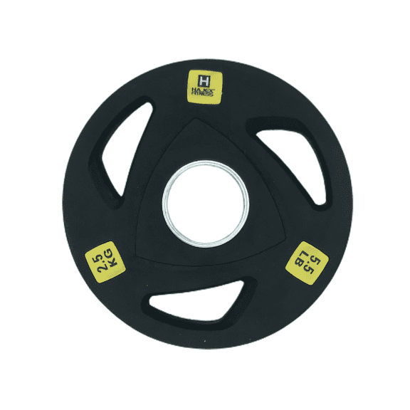 HAJEX 2" Rubber Bumper Weight Plates (2.5 kg), 5.5 lb Pair