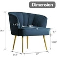 thumbnail image 2 of Morden Fort Velvet Lounge Chair Living Room, Modern Side Chair Vanity Chair with Golden Metal Legs for Living Room Dressing Room Bedroom Home Office Kitchen, Blue, 2 of 17