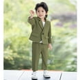 thumbnail image 2 of Youmylove Toddler Boys Suits 3 Piece Outfit Slim Fit Tuxedo Set For Kids Formal Suit Blazer Jacket With Pants Necklace Set Boys Clothes Dailywear For 18-24 Months, 2 of 9